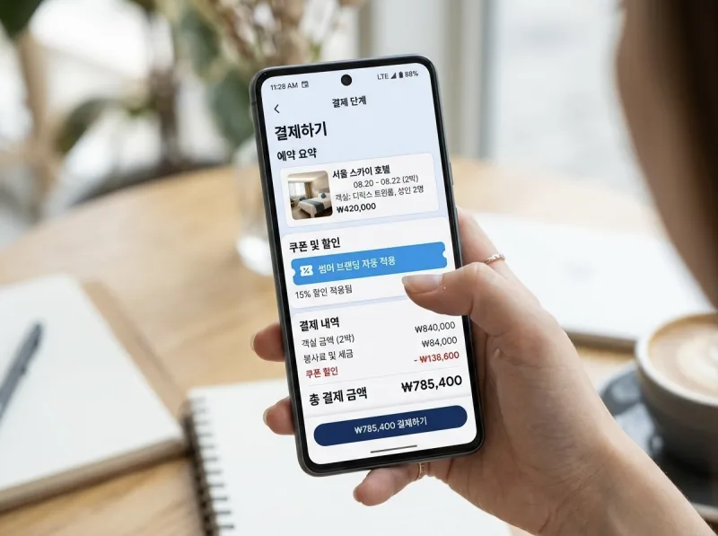 트립닷컴 썸머 브랜딩 쿠폰 다운 결제 화면 자동 적용