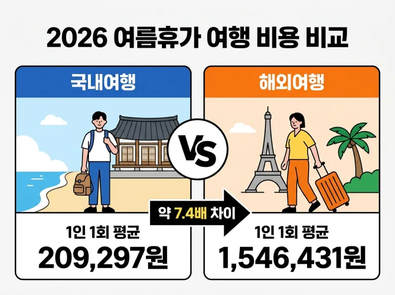 2026 여름휴가 국내 해외 여행 비용 비교