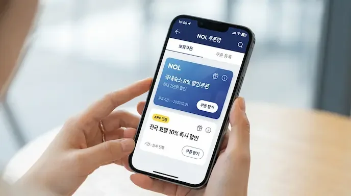 NOL 앱 쿠폰함 화면 — 모바일 전용 쿠폰 확인 방법