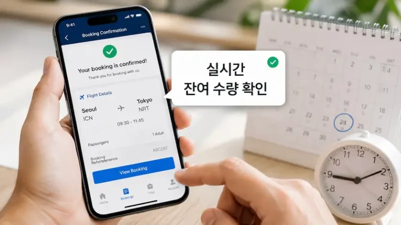 실시간 잔여 좌석 및 일정 확인 필수