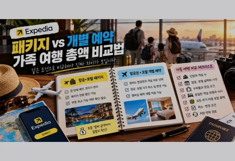 익스피디아 패키지 vs 개별 예약: 가족 여행 총액 비교법