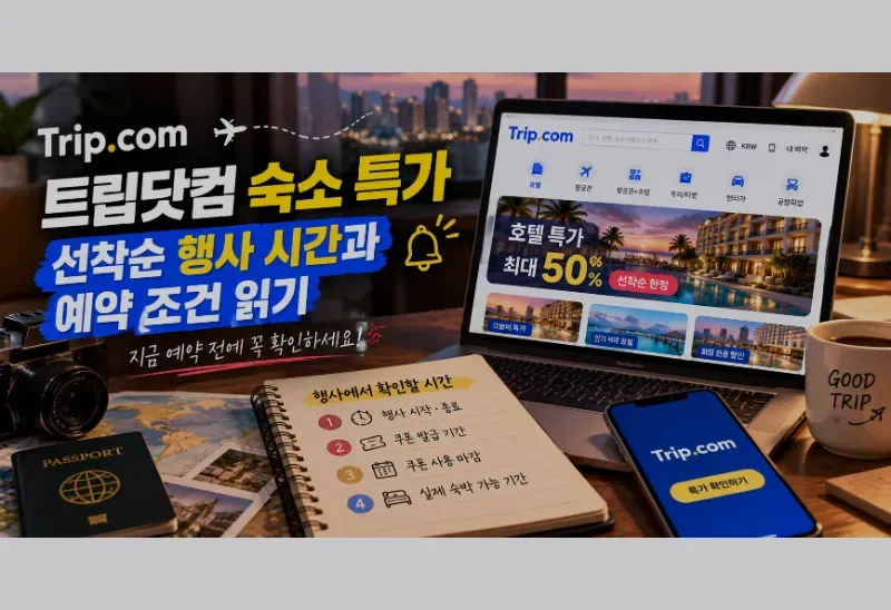 트립닷컴 숙소 특가: 선착순 행사 시간과 예약 조건 읽기